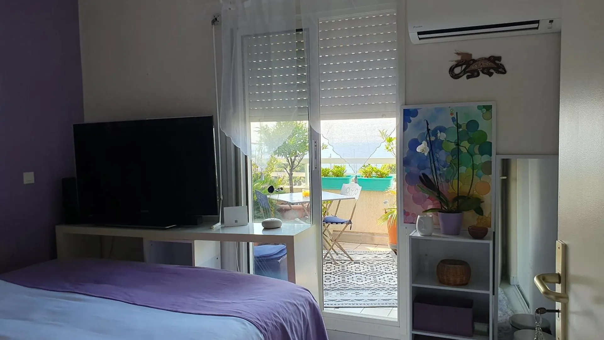Chambre Lit 180 X 200 Cm Vue Mer Integrale Apartment Cannes 0*,  France